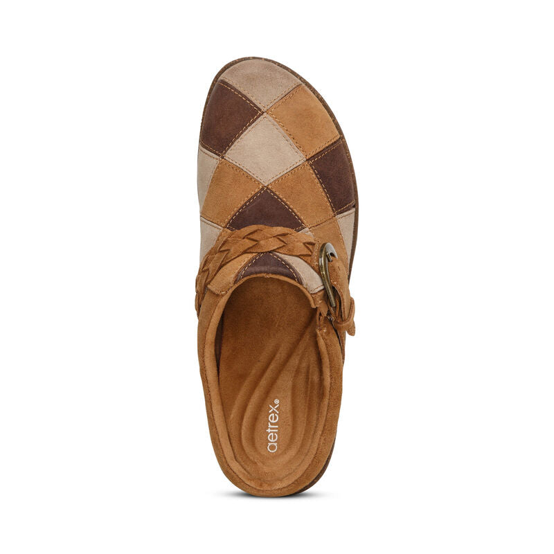 Women's Aetrex Libby Boho Clog Color: Boho Brown