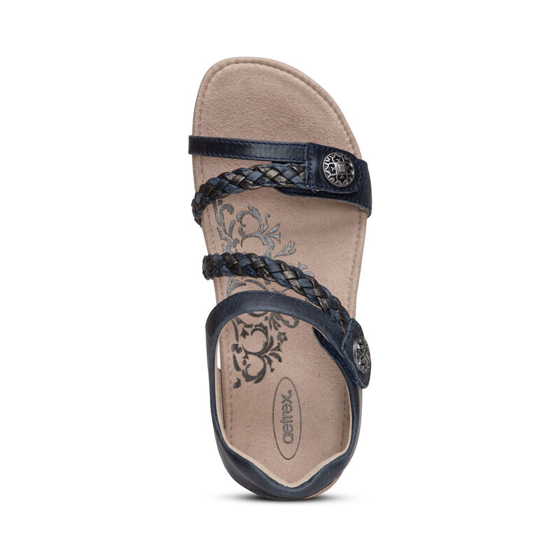 Women's Aetrex Jillian Braided Quarter Strap Sandal