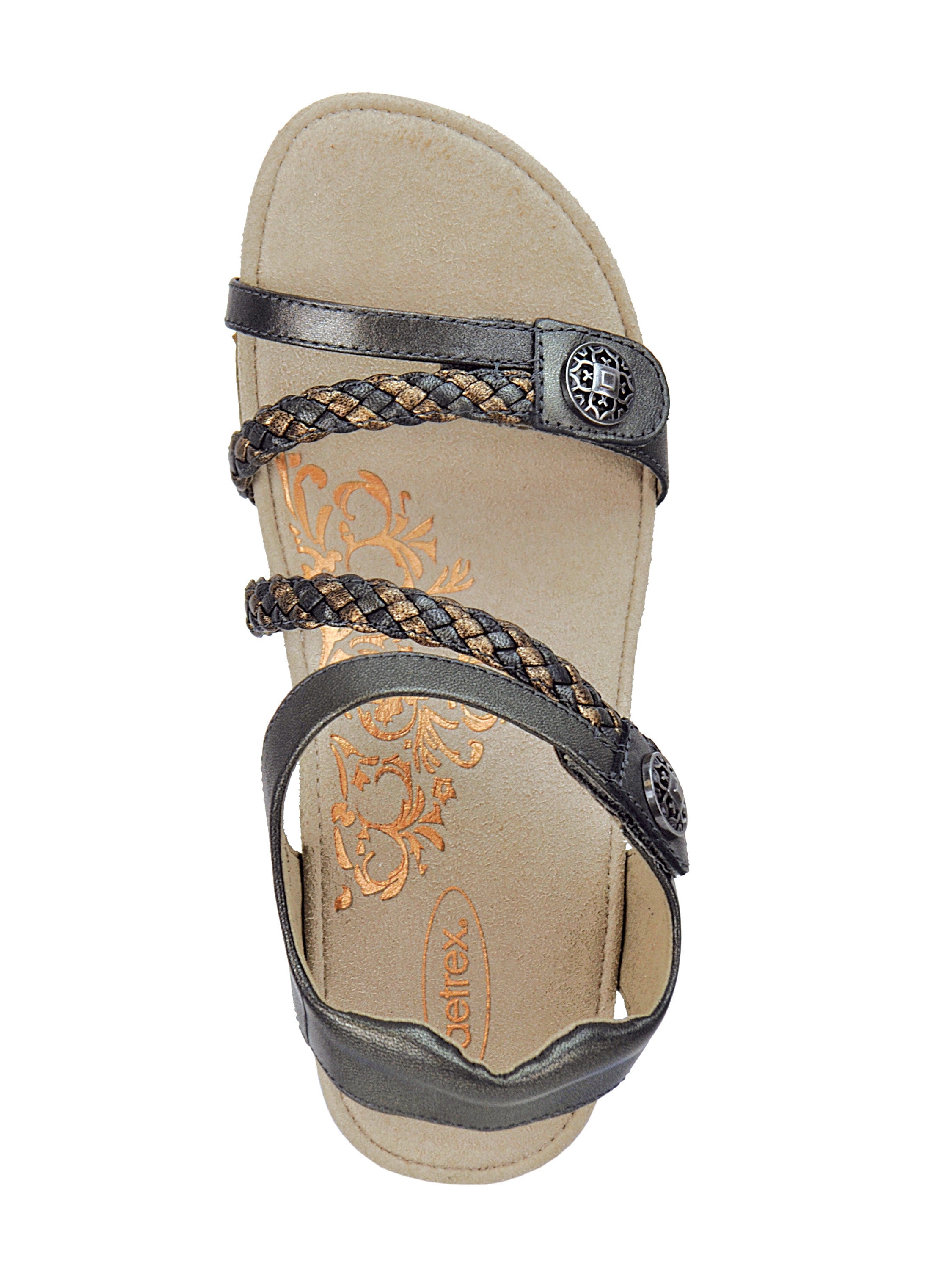 Women's Aetrex Jillian Braided Quarter Strap Sandal