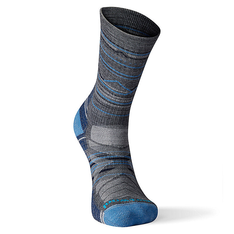 Smartwool Hike Light Cushion Mountain Range Pattern Crew Socks Color: Medium Gray