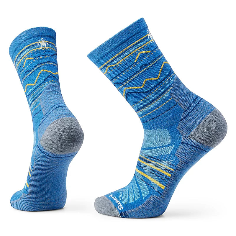 Smartwool Hike Light Cushion Mountain Range Pattern Crew Socks Color: Laguna Blue