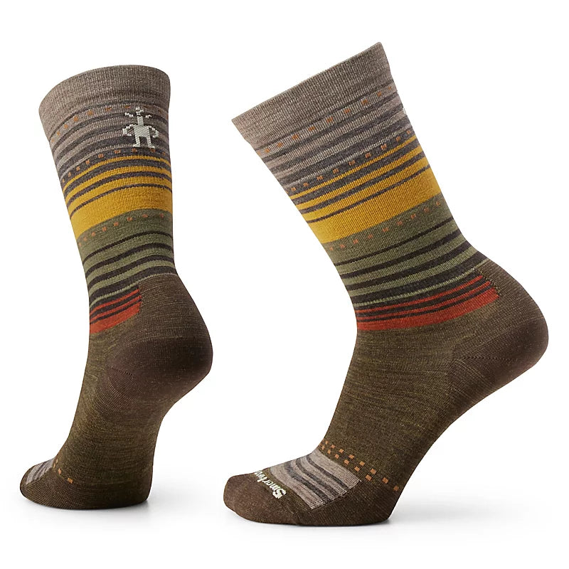 Smartwool Everyday Stitch Stripe Zero Cushion Crew Socks Color: Military Olive