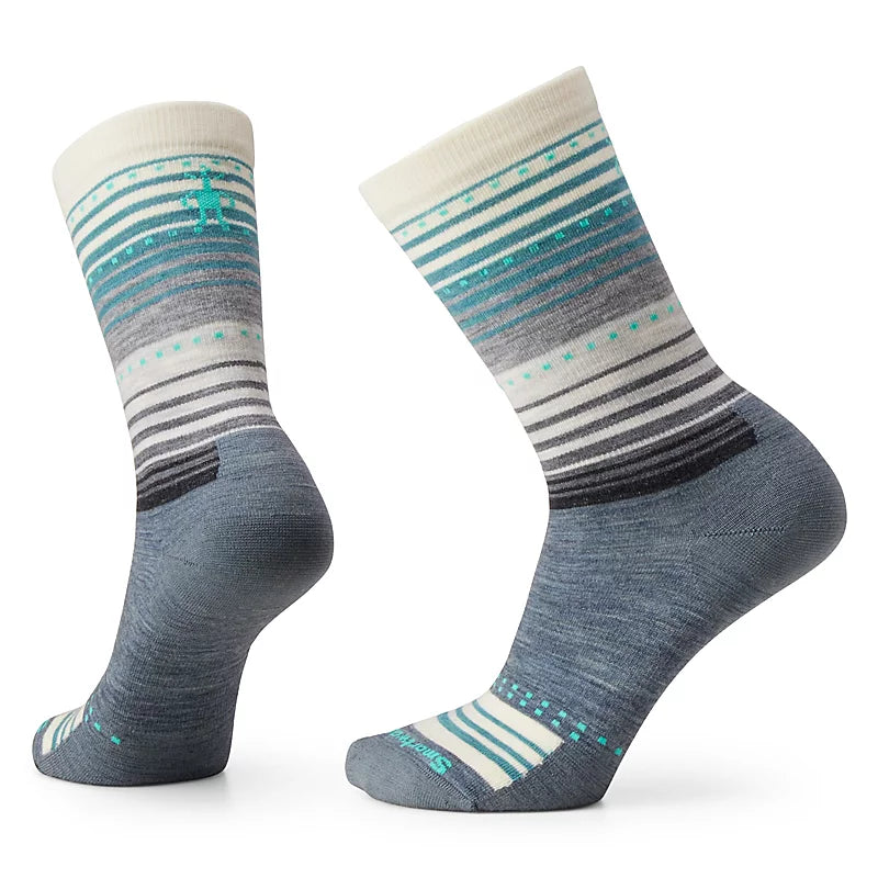 Smartwool Everyday Stitch Stripe Zero Cushion Crew Socks Color: Pewter Blue