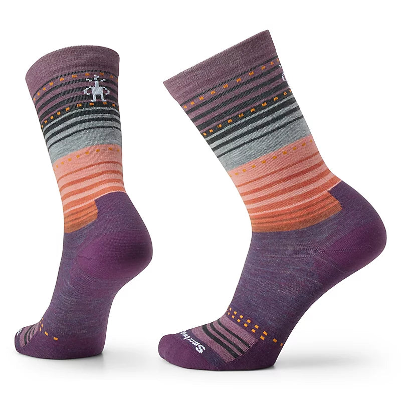 Smartwool Everyday Stitch Stripe Zero Cushion Crew Socks Color: Purple Iris 