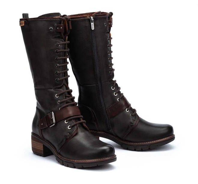 Women's Pikolinos San Sebastia Full-Length Mid-Heel Boots Color: Lead