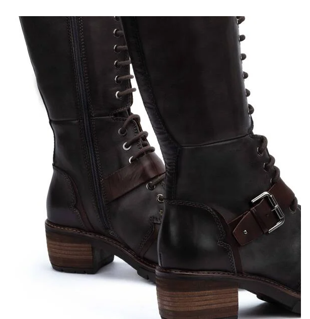Women's Pikolinos San Sebastia Full-Length Mid-Heel Boots Color: Lead