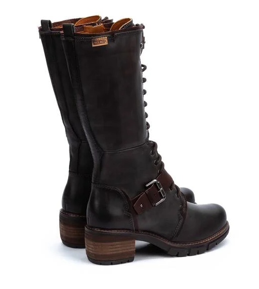 Women's Pikolinos San Sebastia Full-Length Mid-Heel Boots Color: Lead