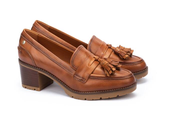 Women's Pikolinos Llanes Heeled Loafers Color: Brandy