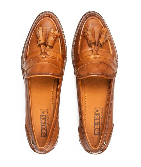 Women's Pikolinos Llanes Heeled Loafers Color: Brandy
