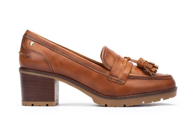 Women's Pikolinos Llanes Heeled Loafers Color: Brandy