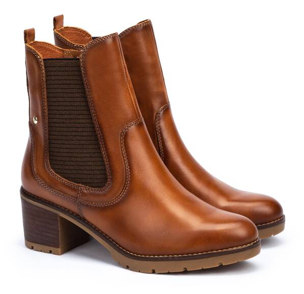 Women's Pikolinos Llanes Leather Ankle Boots Color: Brandy