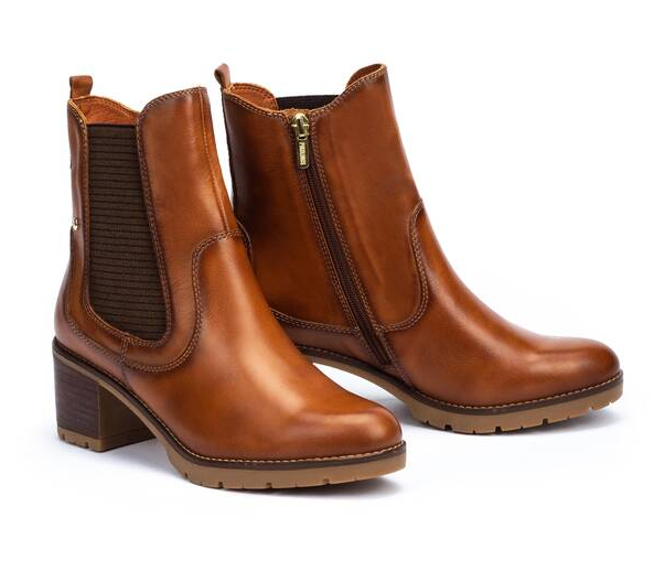 Women's Pikolinos Llanes Leather Ankle Boots Color: Brandy