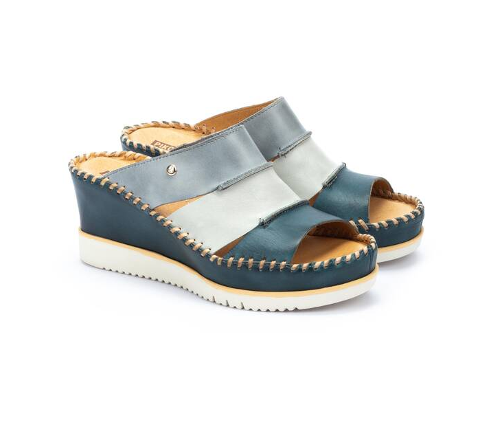Pikolinos Aguadulce Multicolor Leather Wedge Sandals Women's