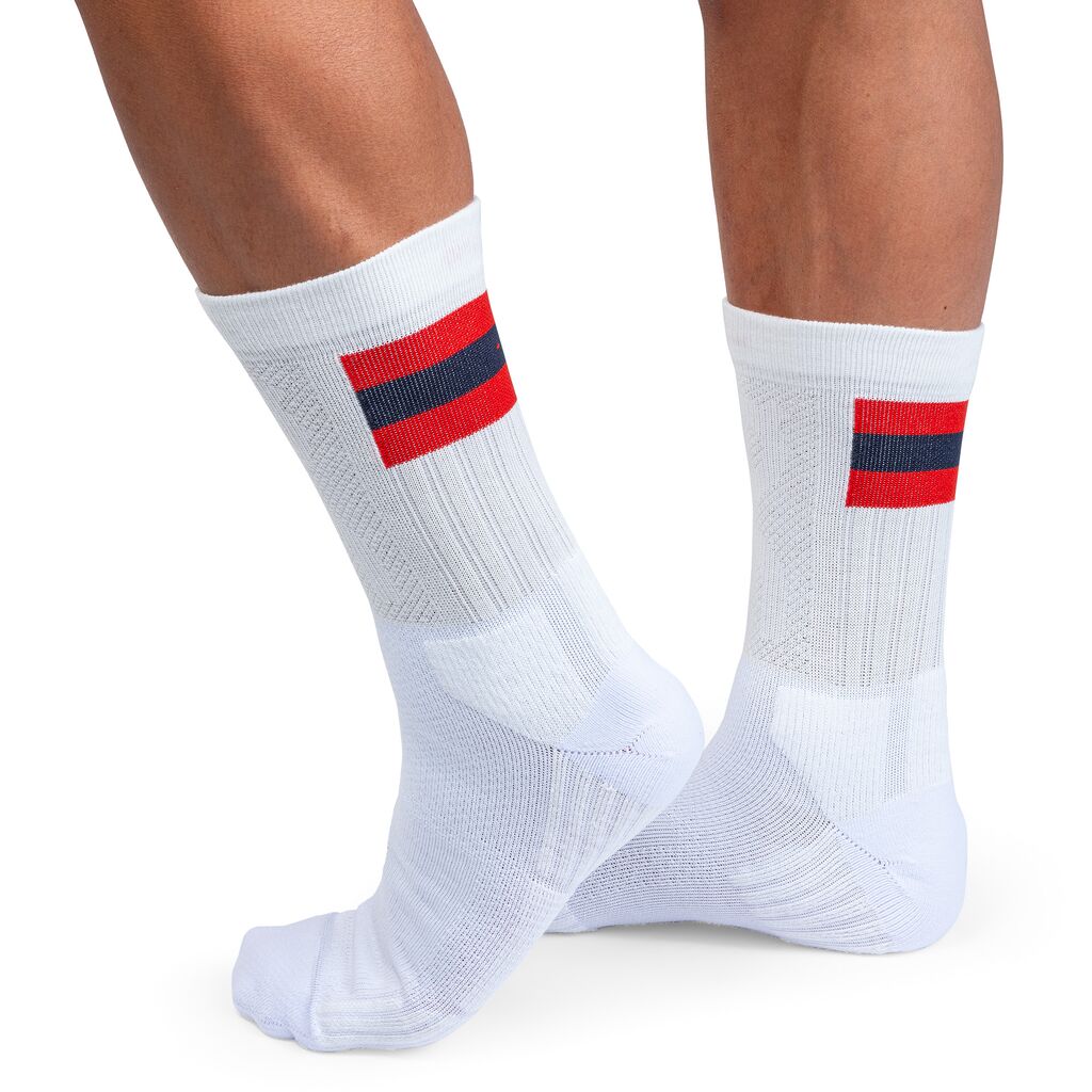 Men's On Tennis Sock Color: White | Red
