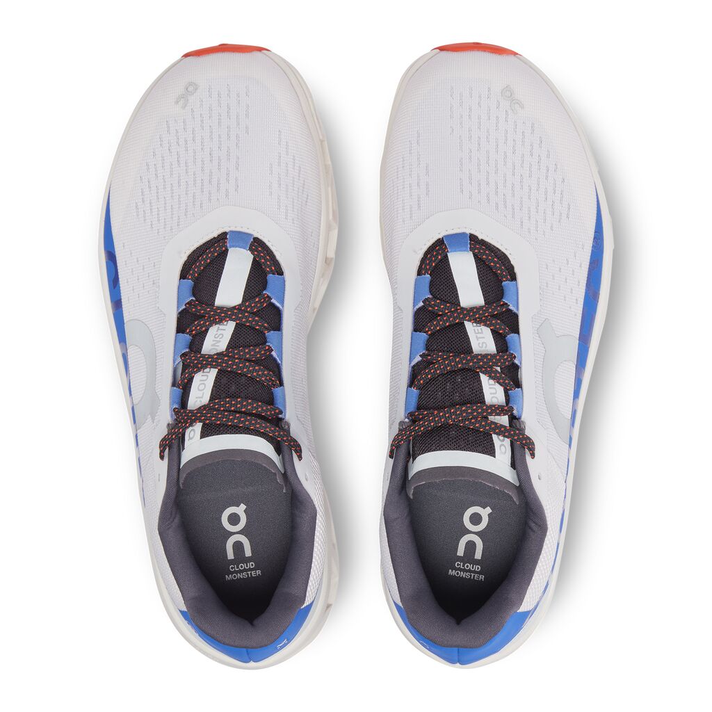 Men's On-Running Cloudmonster Color: Frost | Cobalt