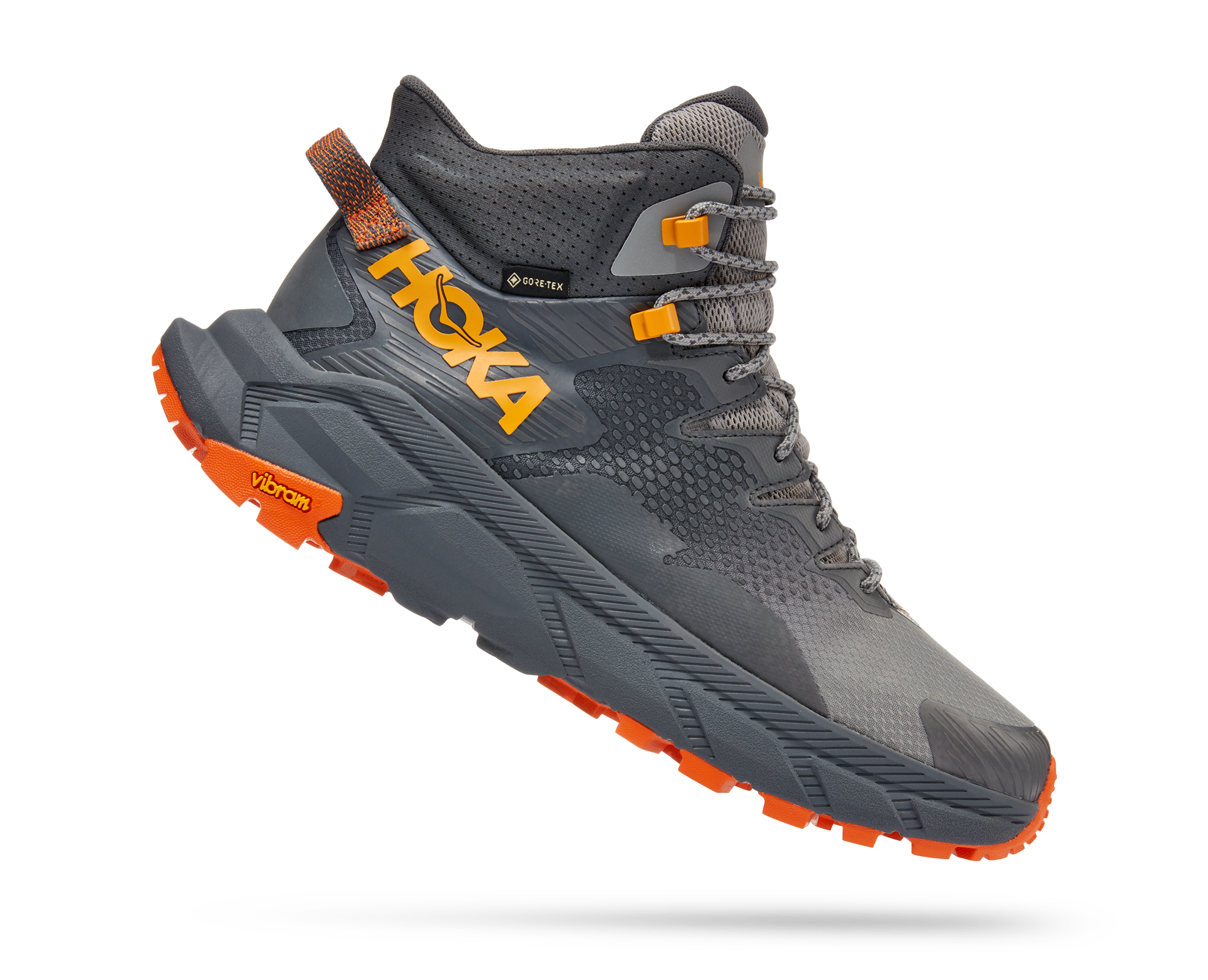 Men's Hoka One One Trail Code GTX Color: Castlerock / Persimmon Orange