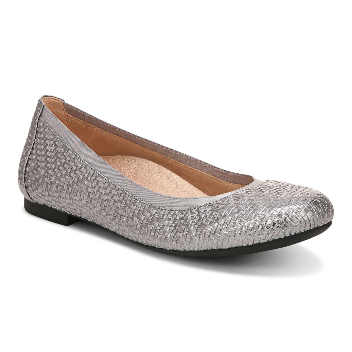 Women's Vionic Anita Flat Color: Silver Leather