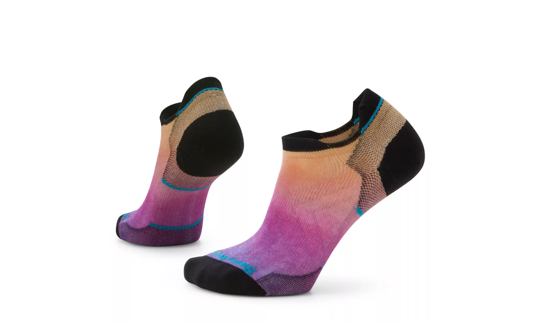 Women's Smartwool Run Zero Cushion Ombre Print Low Ankle Socks Color: Tandoori Orange
