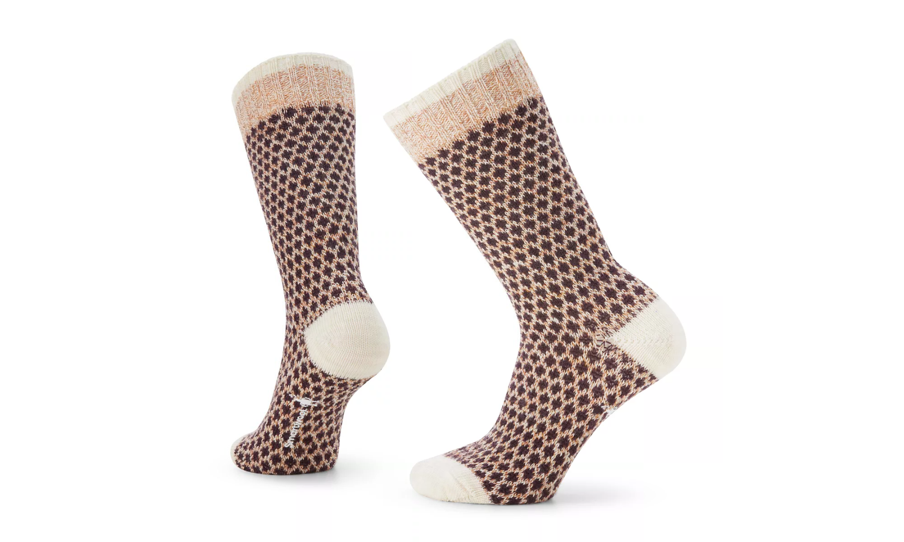 Women's Smartwool Everyday Popcorn Polka Dot Full Cushion Crew Socks Color: Acorn