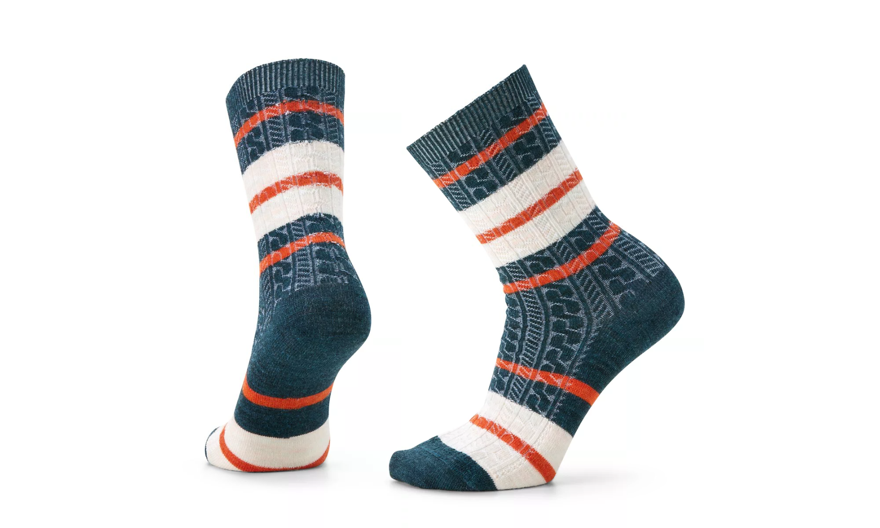 Everyday Striped Cable Zero Cushion Crew Socks