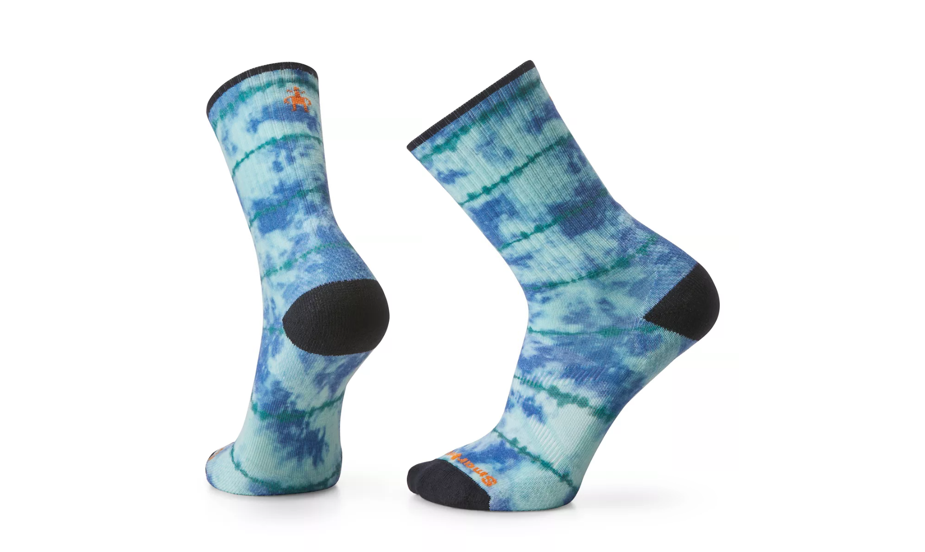 Smartwool Athletic Tie Dye Print Targeted Cushion Crew Socks Color: Alpine Blue