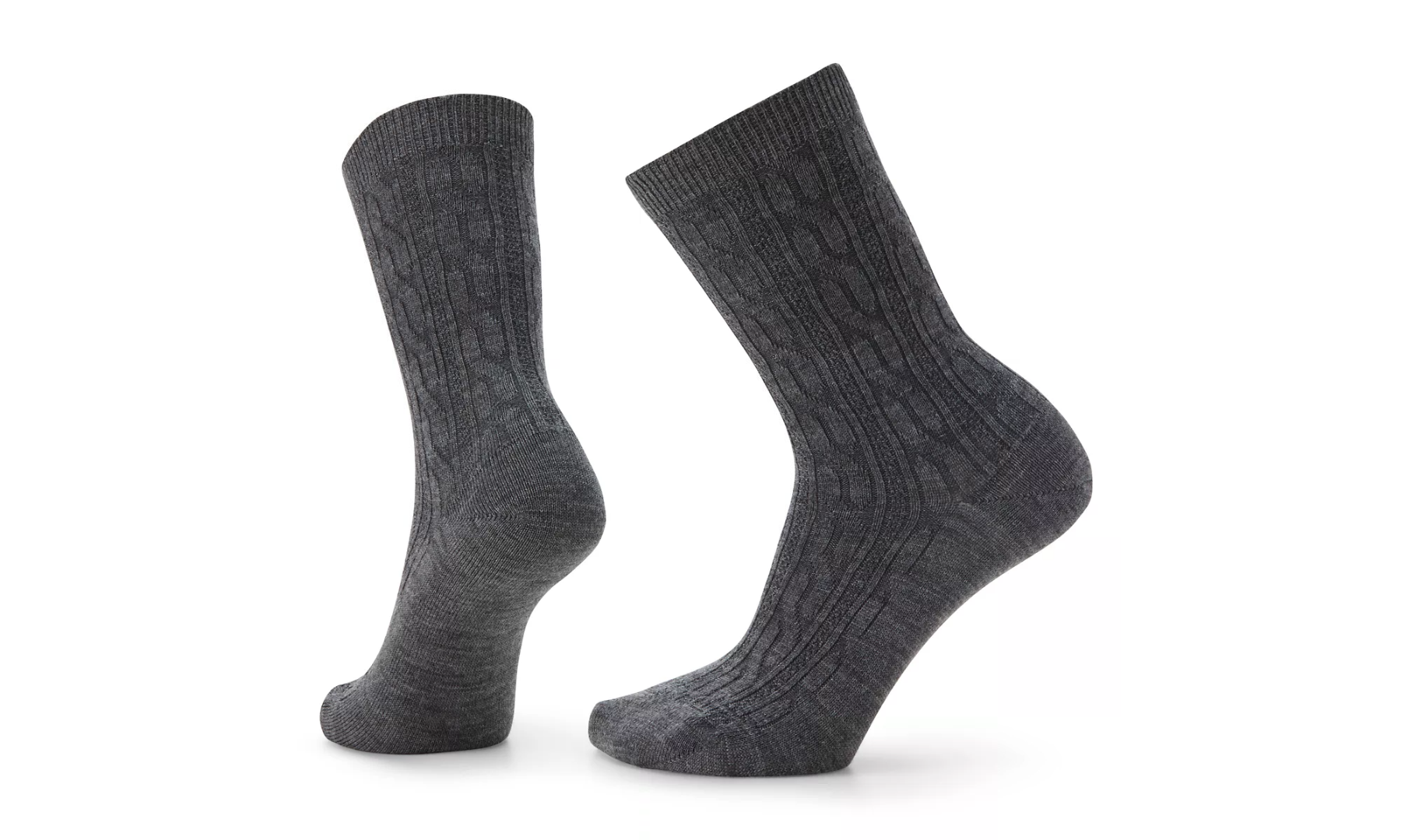Women's Smartwool Everyday Cable Zero Cushion Crew Socks Color: Medium Gray 