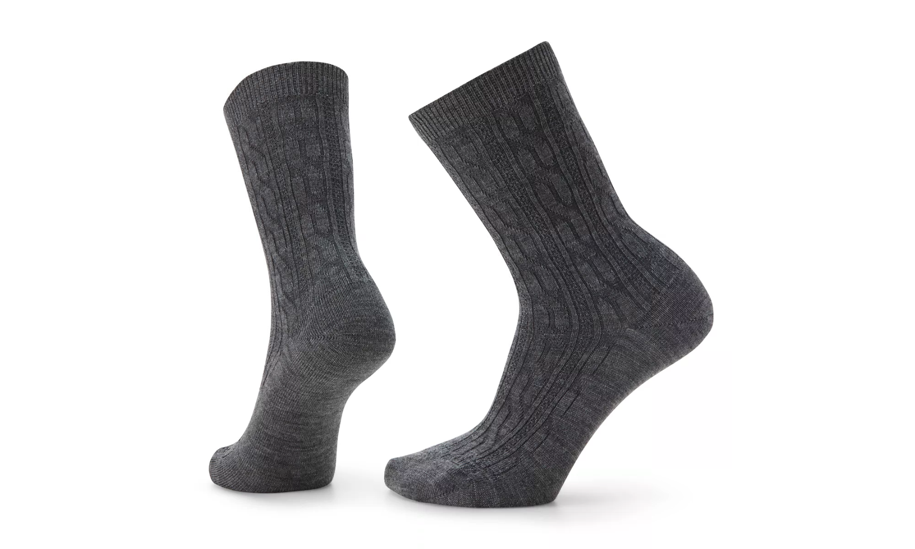 Women's Smartwool Everyday Cable Zero Cushion Crew Socks Color: Medium Gray