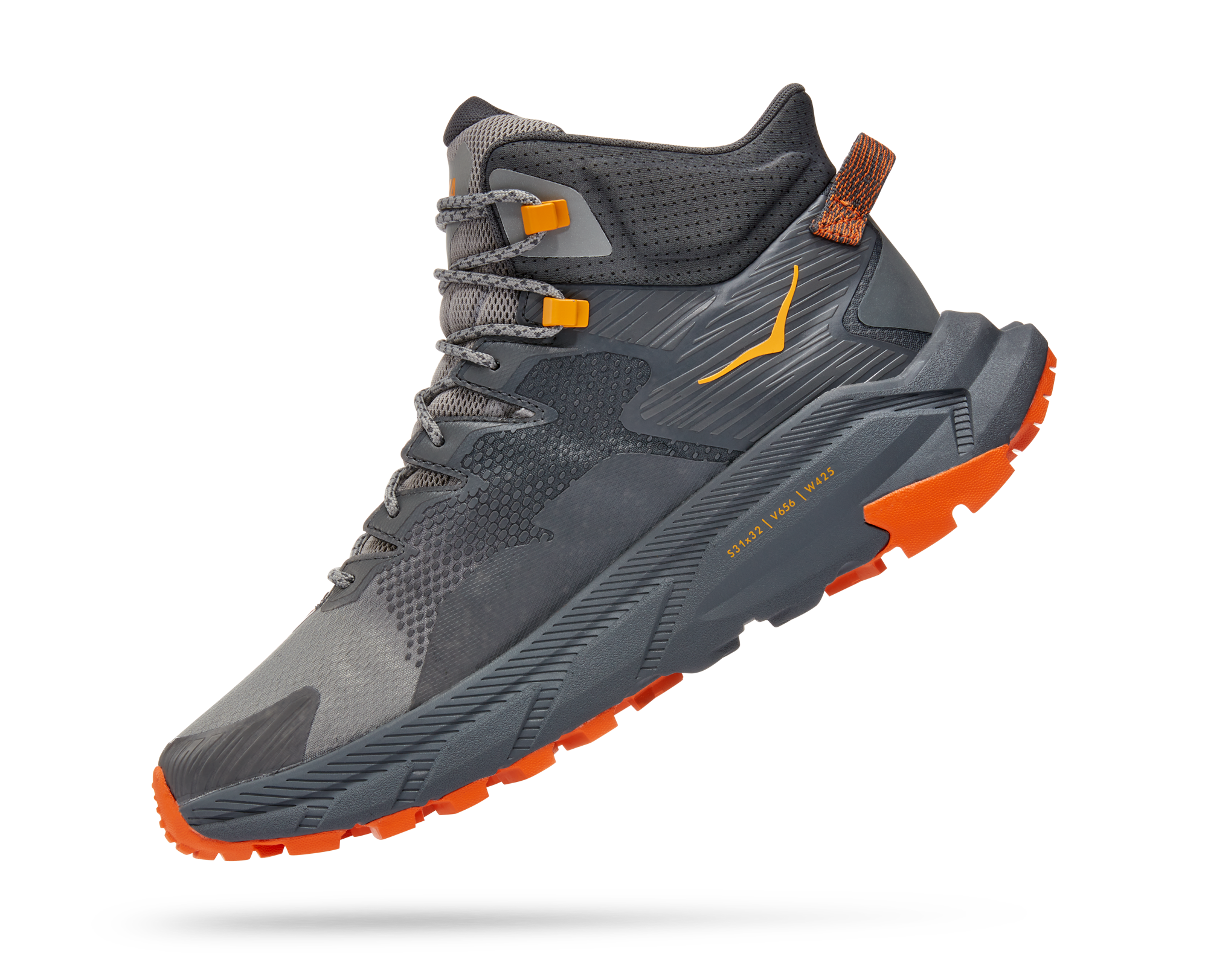 Men's Hoka One One Trail Code GTX Color: Castlerock / Persimmon Orange