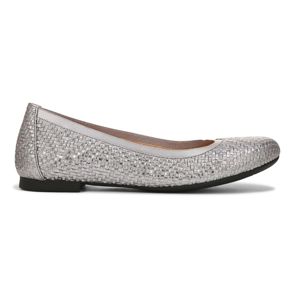Women's Vionic Anita Flat Color: Silver Leather