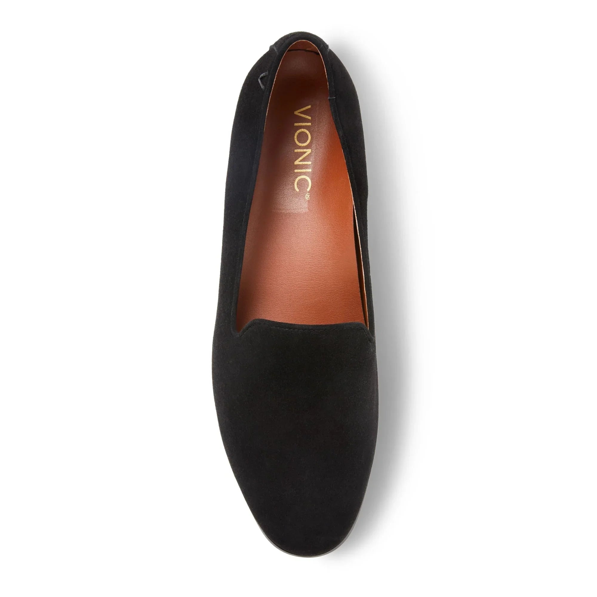 Women's Vionic Willa Slip on Flat Color: Black Suede