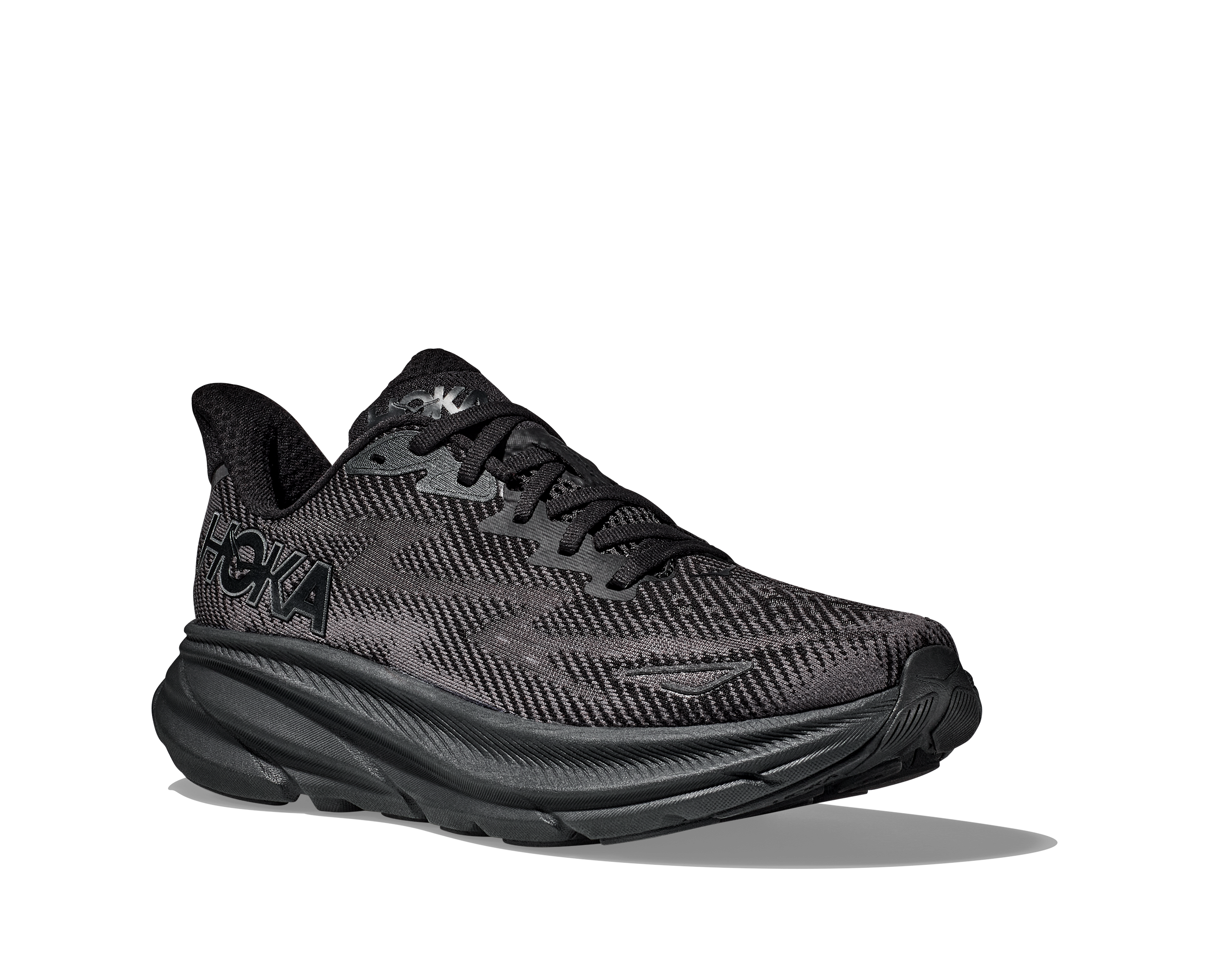 Men's Hoka One One Clifton 9 Color: Black / Black