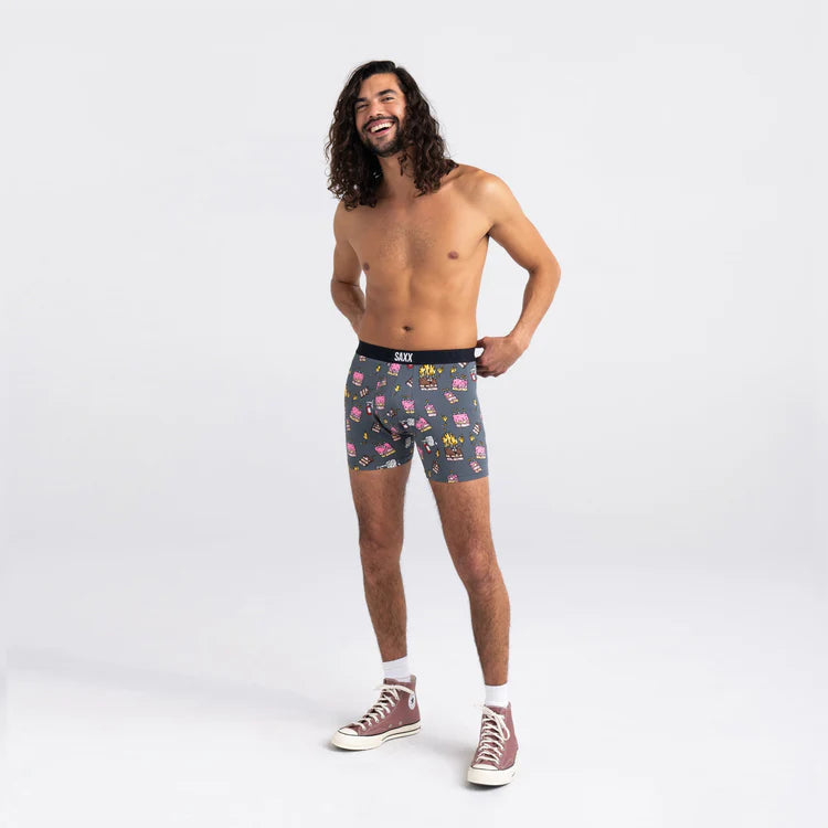 Men's Saxx Ultra Super Soft Boxer Brief Pattern: Fired Up Turbulence