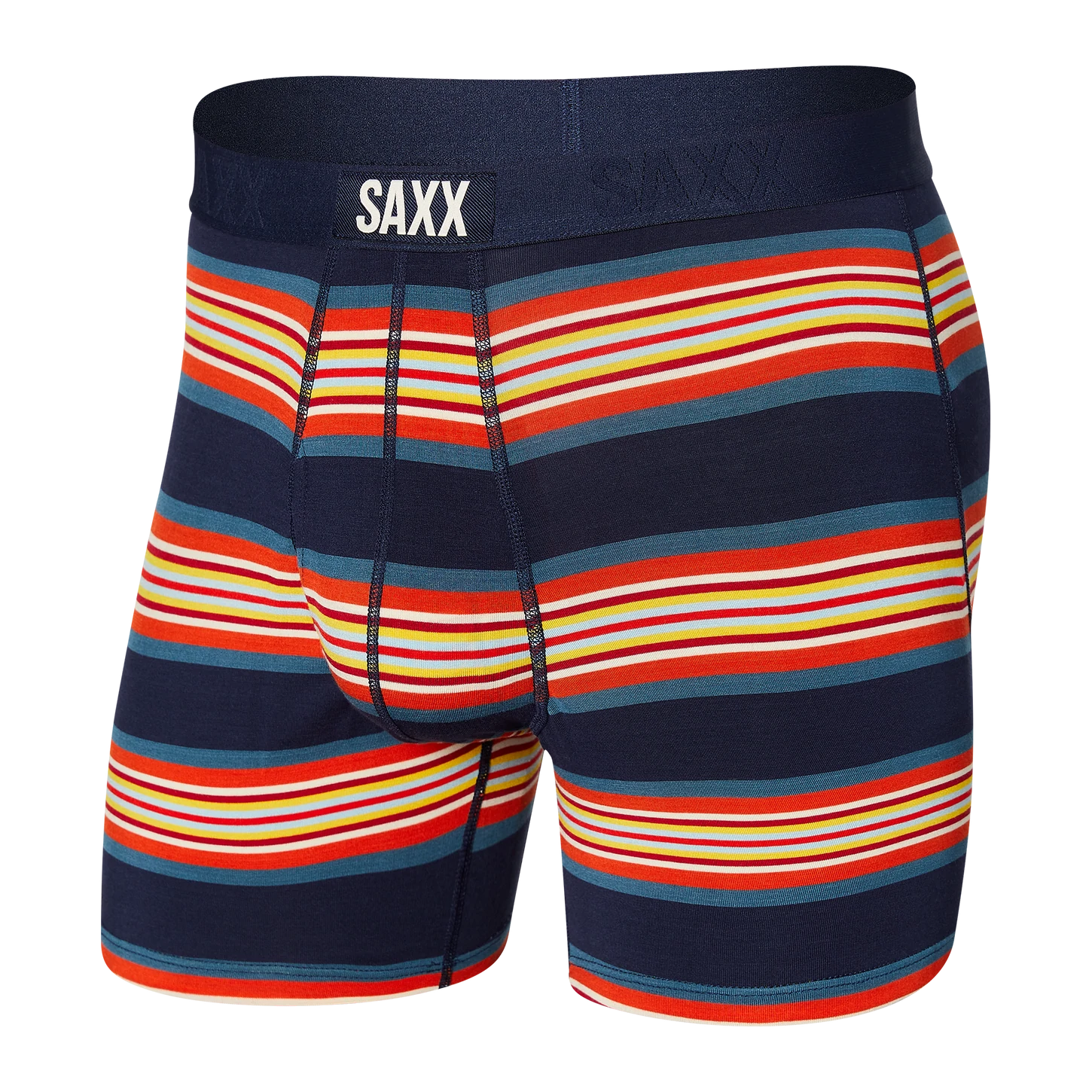 Men's Saxx Ultra Boxer Brief Design: Navy Banner Stripe