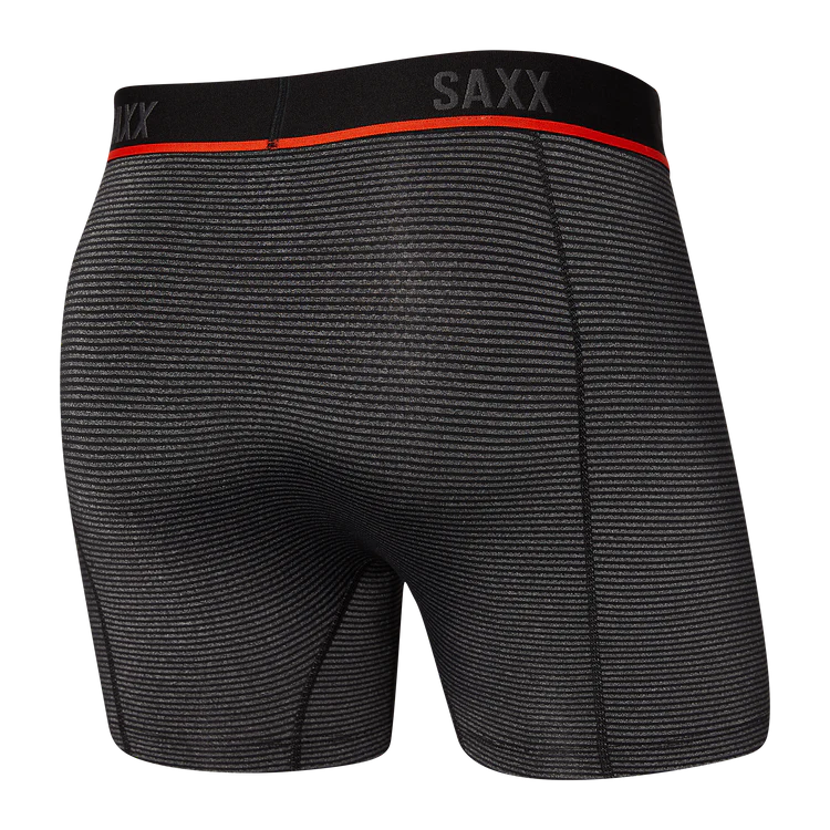Men's Saxx Kinetic Light-Compression Mesh Boxer Brief Color: Grey Mini Stripe
