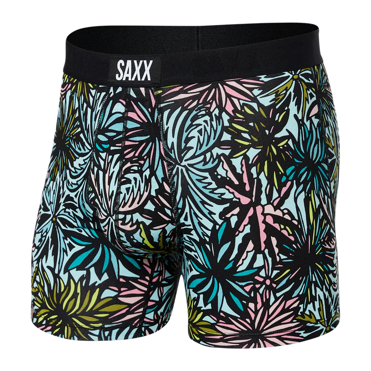 Men's Saxx Vibe Super Soft Boxer Brief Color: Palm Springs Light Aqua