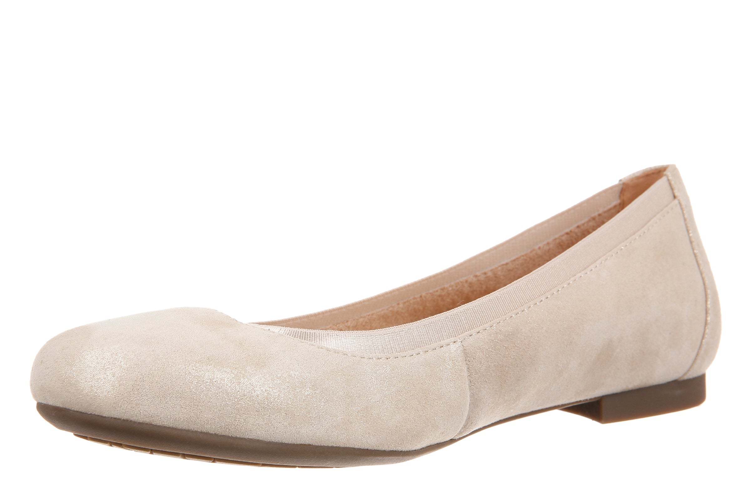 Women's Vionic Anita Flat Color: Gold Suede