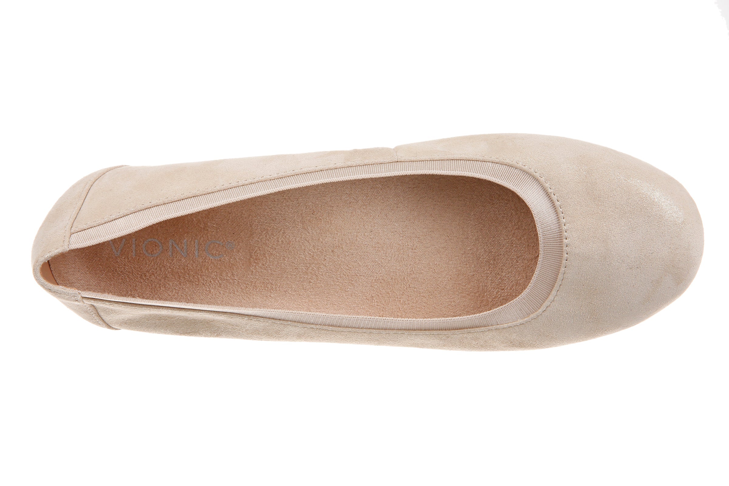 Women's Vionic Anita Flat Color: Gold Suede