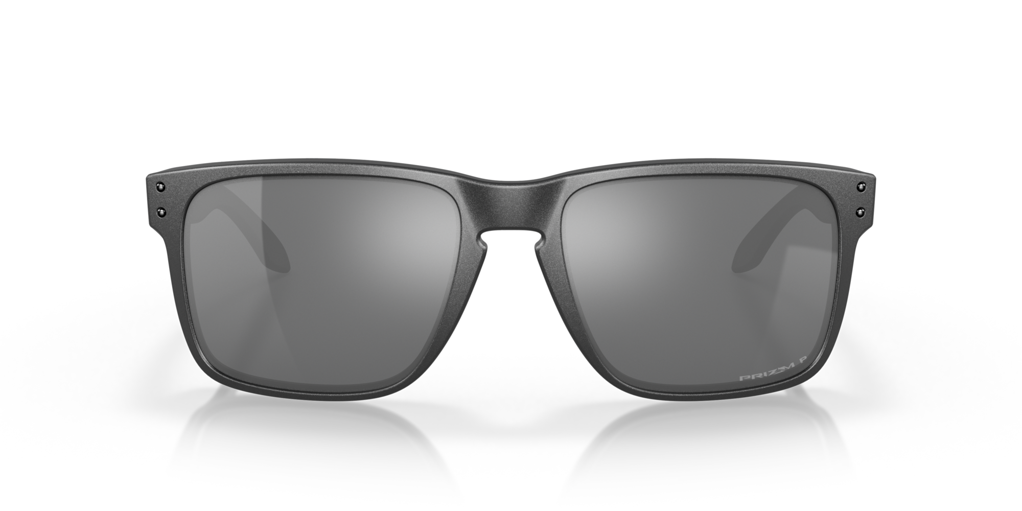 Sunglasses with reflective lenses on a clear background