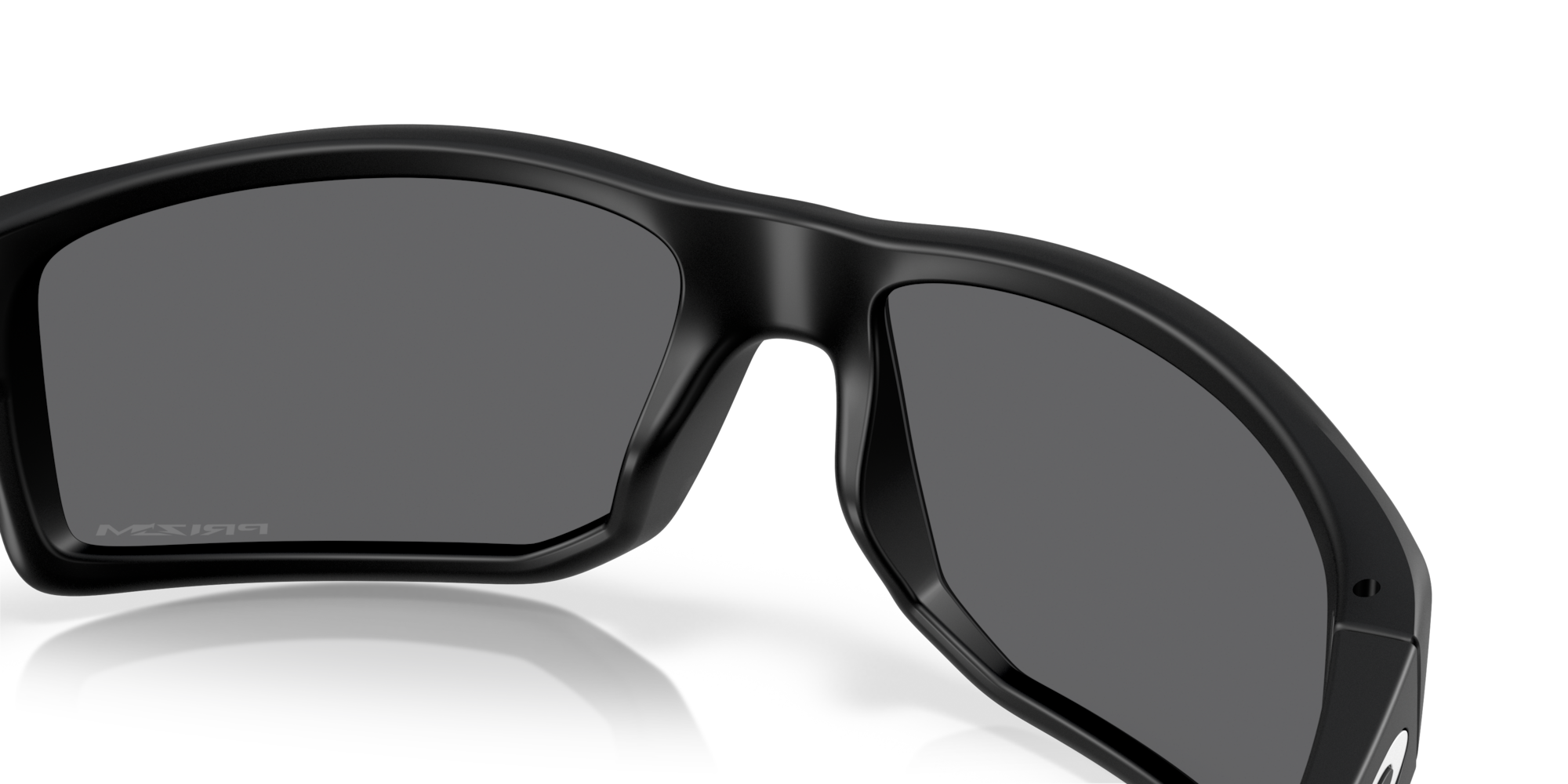 Black sunglasses with dark lenses on a white background