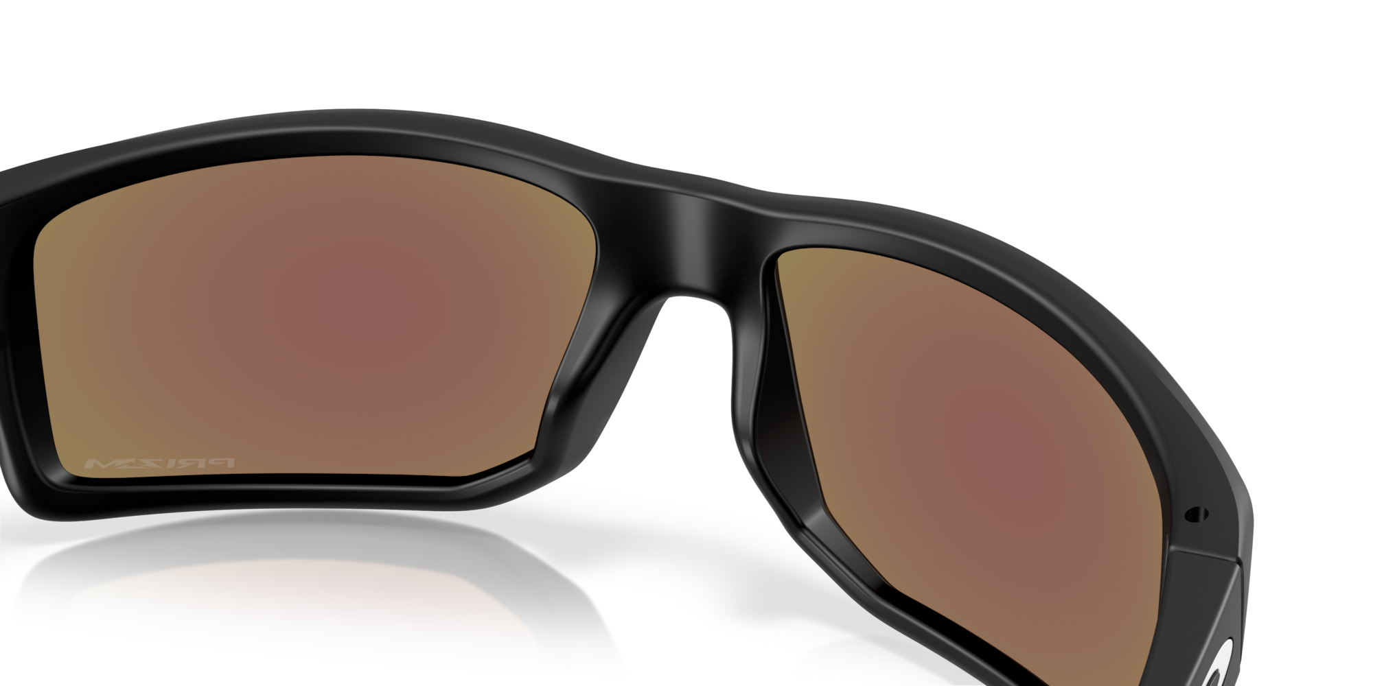 Black sunglasses with brown lenses on a white background