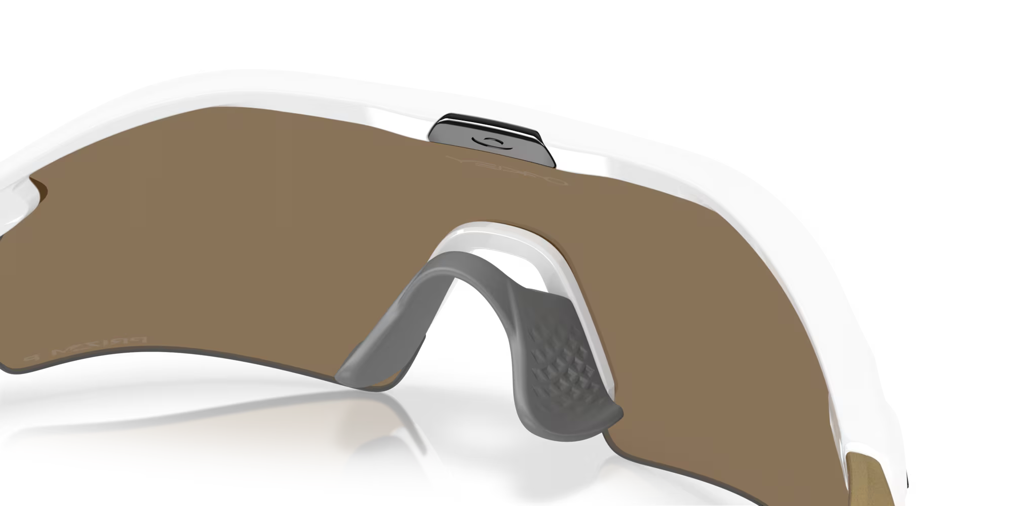 Brown sunglasses with a reflective surface on a white background