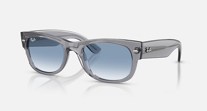 Gray sunglasses with gradient lenses on a white background