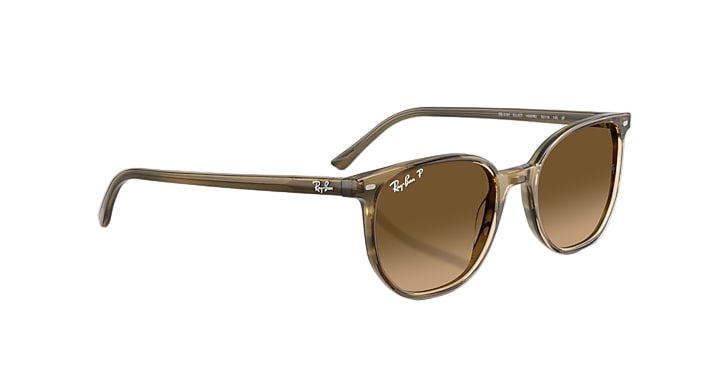 Ray Ban Elliot Polished Striped Green Frame with Polarized Brown Gradient Lenses 1
