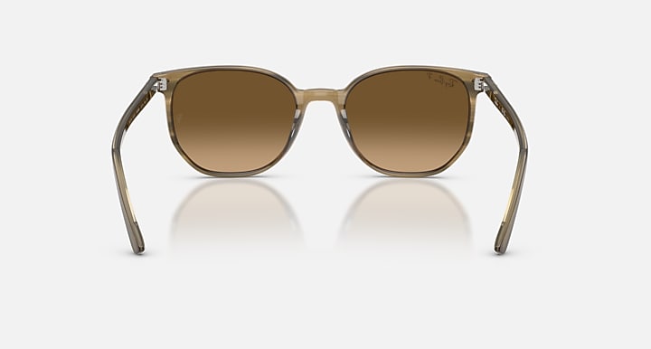 Ray Ban Elliot Polished Striped Green Frame with Polarized Brown Gradient Lenses 5