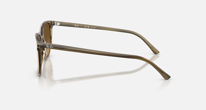 Ray Ban Elliot Polished Striped Green Frame with Polarized Brown Gradient Lenses 4