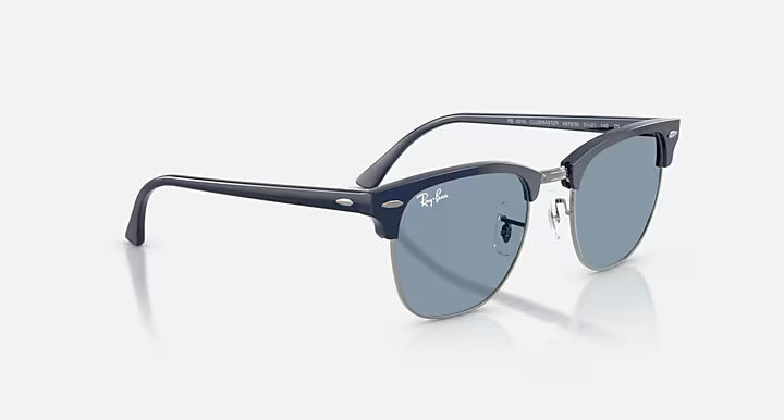 Ray Ban Clubmaster Classic Matte Blue & Gunmetal Frame with Blue Lenses 1