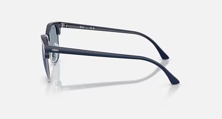 Ray Ban Clubmaster Classic Matte Blue & Gunmetal Frame with Blue Lenses 4