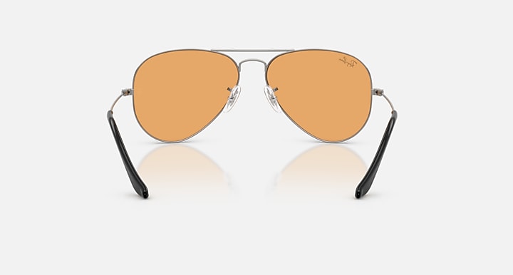 Ray Ban Aviator Classic Summer Capsule Polished Gunmetal with Orange Lenses 3
