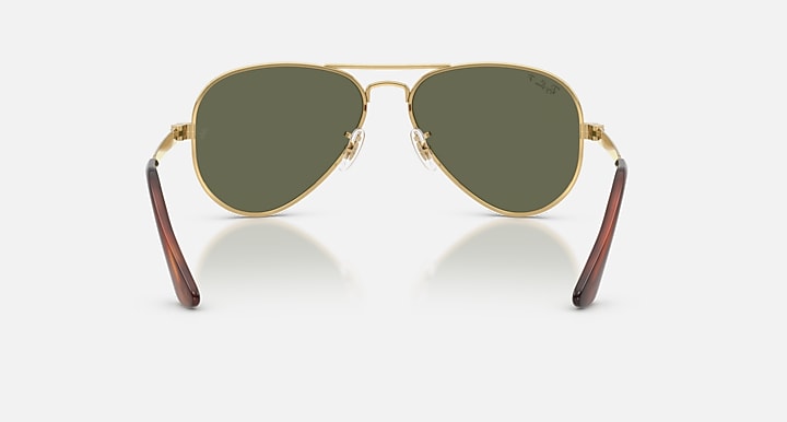 Ray Ban Aviator Max Polished Arista Gold Frame with Green Polarized Lenses  5