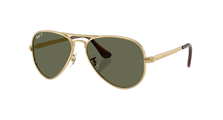 Ray Ban Aviator Max Polished Arista Gold Frame with Green Polarized Lenses  1